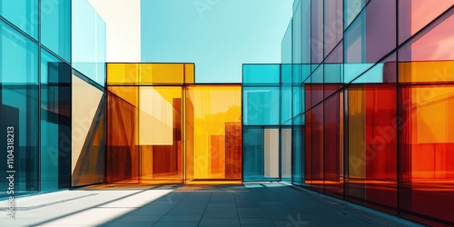 Modern abstract glass architectural forms. world winning photo created by ai