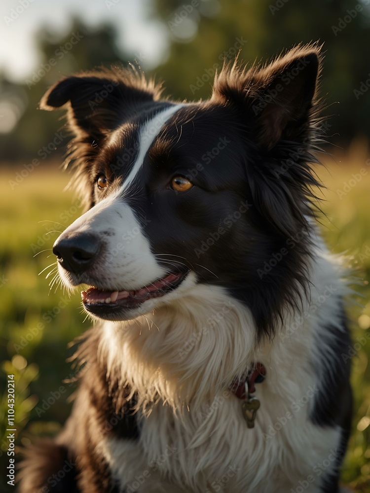 Border collie portrait on a sunny day. Border collie portrait on a sunny day.