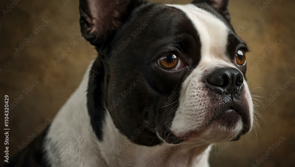 Boston terrier portrait. Boston terrier portrait.