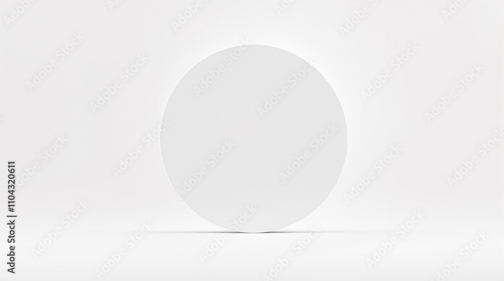 Clean white circle on empty background with shadow effect for design showcase, branding, concept, round shape, simple Clean white circle on empty background with shadow effect for design showcase, branding, concept, round shape, simple
