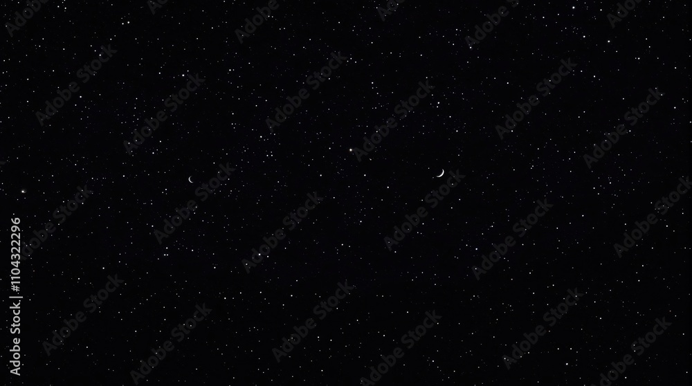 Obraz premium Star-filled night sky with a crescent moon and planets, shining stars, crescent moon night sky, celestial showcase