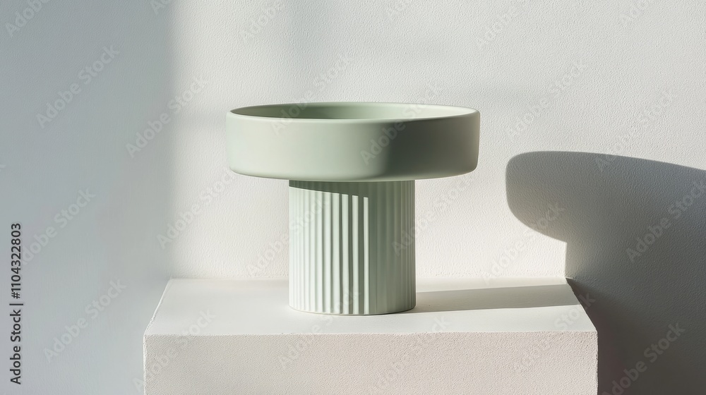 A soft mint pedestal against a white surface