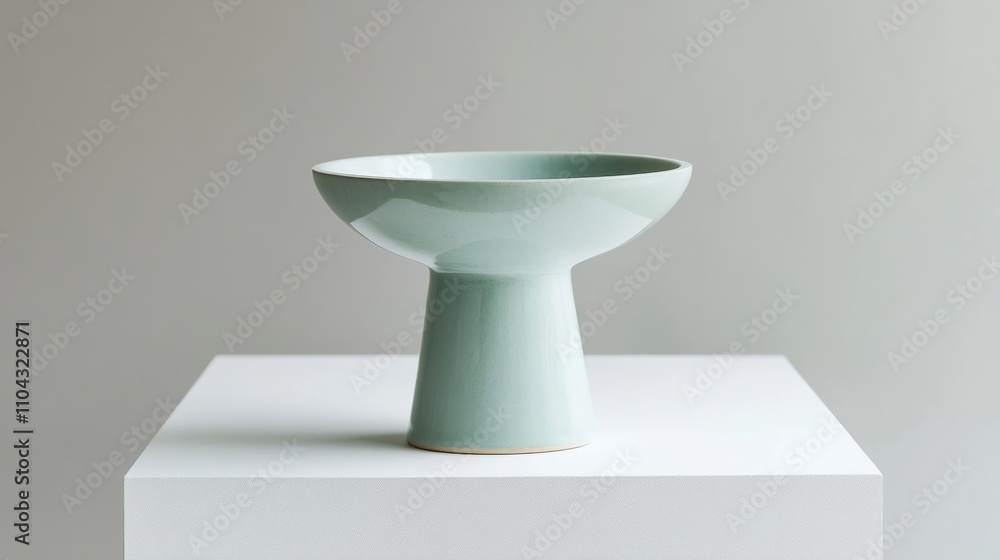 A soft mint pedestal against a white surface A soft mint pedestal against a white surface
