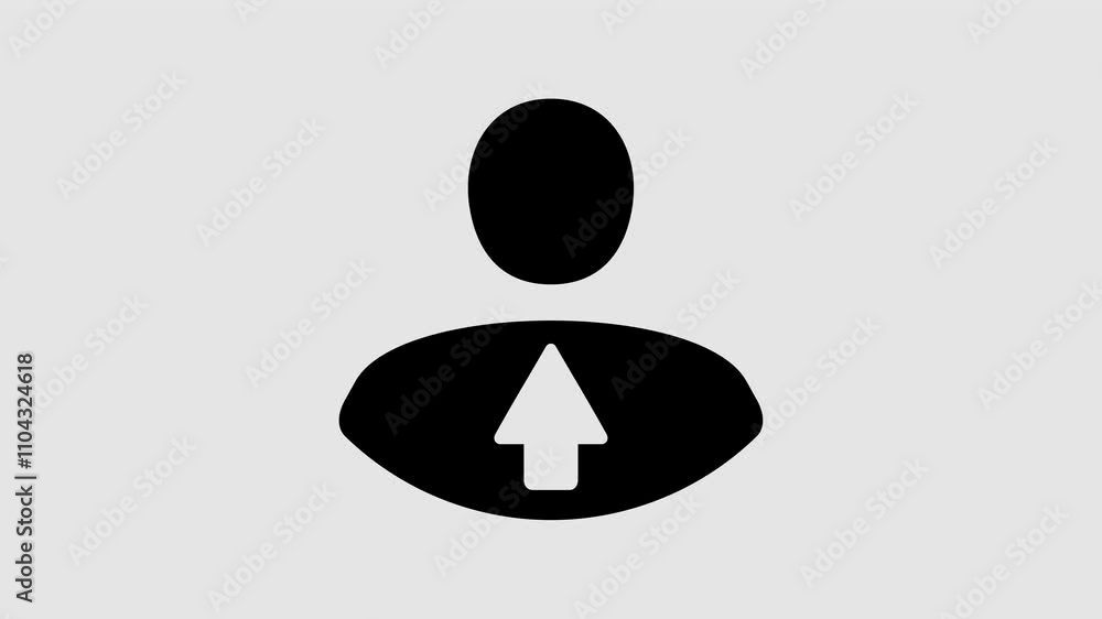 Abstract man and arrow graphic animation. Alpha channel. Transparent background motion design. 4K resolution Abstract man and arrow graphic animation. Alpha channel. Transparent background motion design. 4K resolution
