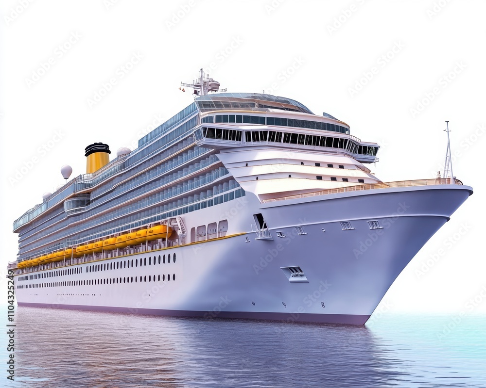 A majestic cruise ship gliding smoothly over calm waters, exuding luxury and adventure. A majestic cruise ship gliding smoothly over calm waters, exuding luxury and adventure.