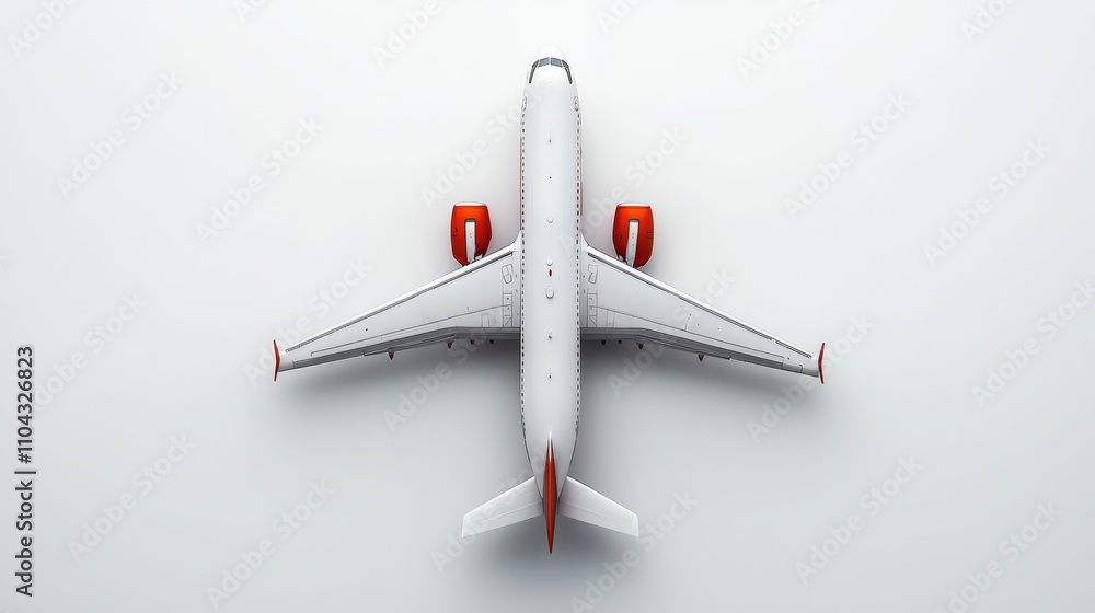 a white and red airplane flying through the air on a white background The airplane is in the center of the image, with its wings spread wide and its engines roarin a white and red airplane flying through the air on a white background The airplane is in the center of the image, with its wings spread wide and its engines roarin