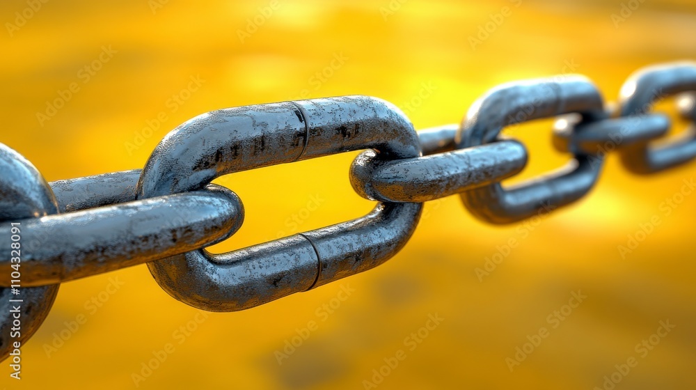 A Detailed Look at a Robust Industrial Chain Link: Strength and Connection in Metal A Detailed Look at a Robust Industrial Chain Link: Strength and Connection in Metal