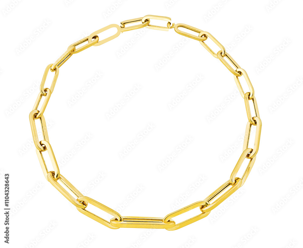 Gold chain isolated on white background (oval) Gold chain isolated on white background (oval)