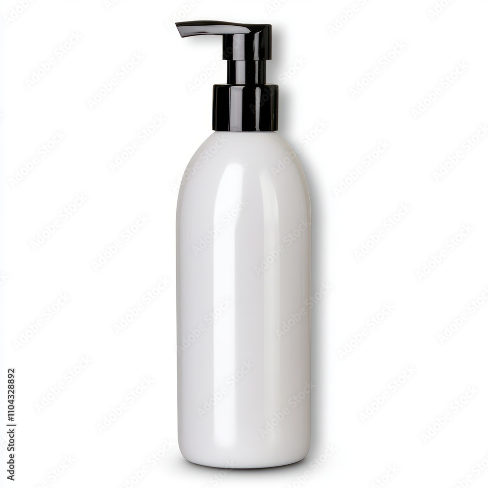 Stylish white lotion bottle with pump for elegant skincare. isolated on white background. Stylish white lotion bottle with pump for elegant skincare. isolated on white background.