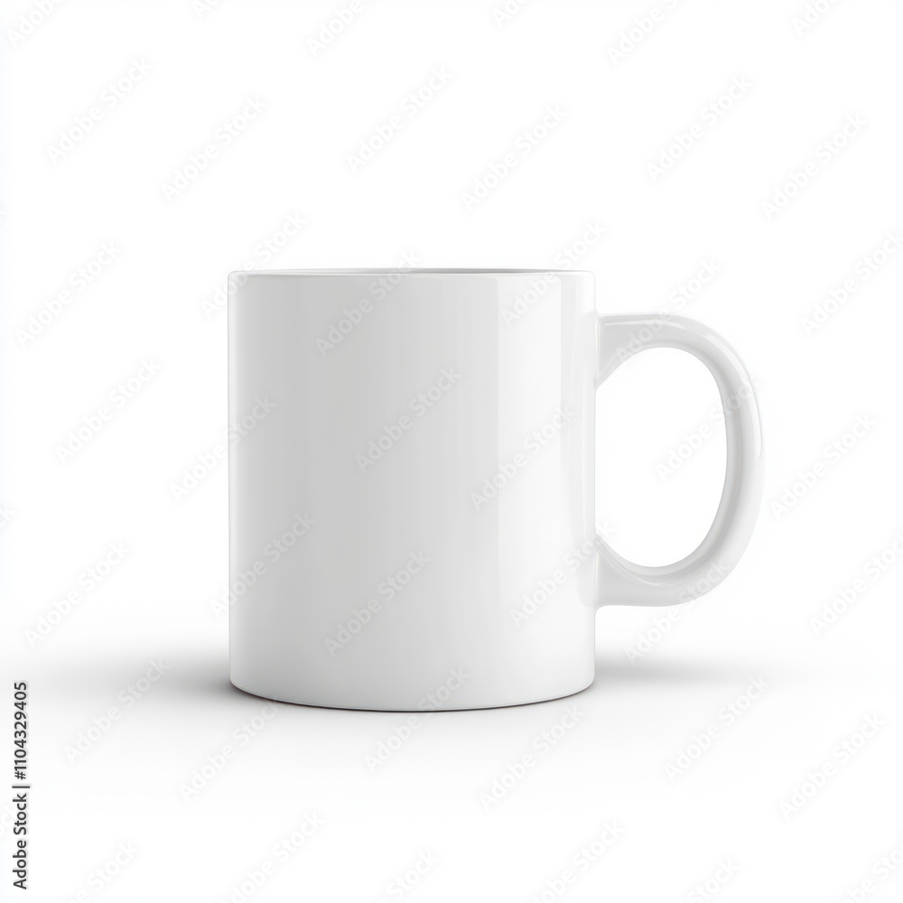 A clean, white coffee mug on a minimalistic background. isolated on white background. A clean, white coffee mug on a minimalistic background. isolated on white background.