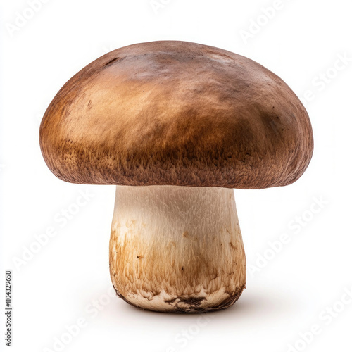 A fresh, brown mushroom on a white background. isolated on white background. photo