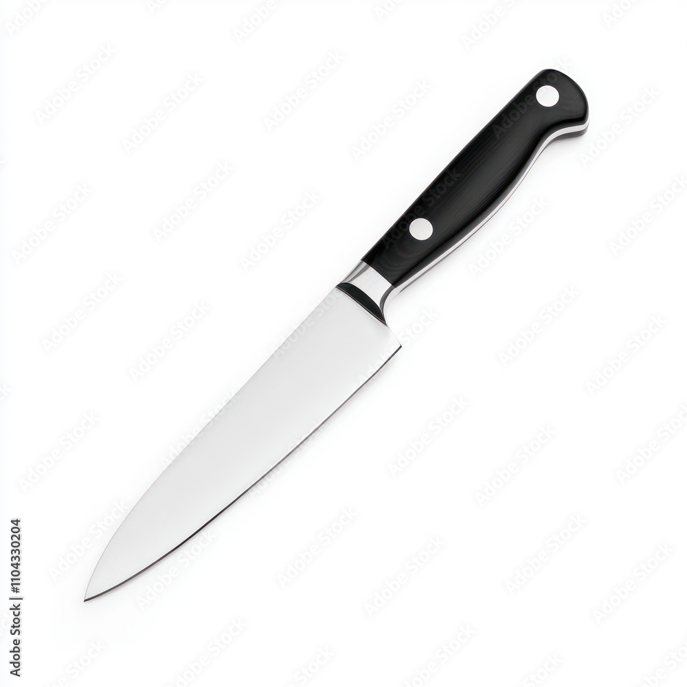 A sharp kitchen knife on a white background, perfect for cooking. isolated on white background. A sharp kitchen knife on a white background, perfect for cooking. isolated on white background.