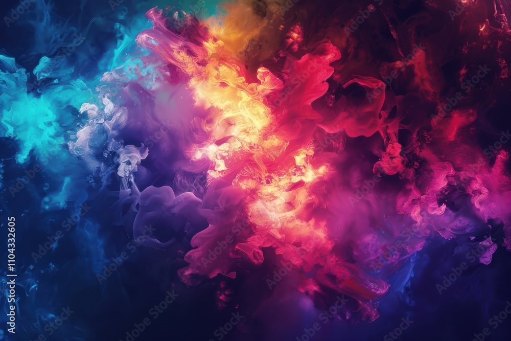 Vibrant abstract image showcasing swirling colors of blue, pink, and orange in a cosmic display. Vibrant abstract image showcasing swirling colors of blue, pink, and orange in a cosmic display.