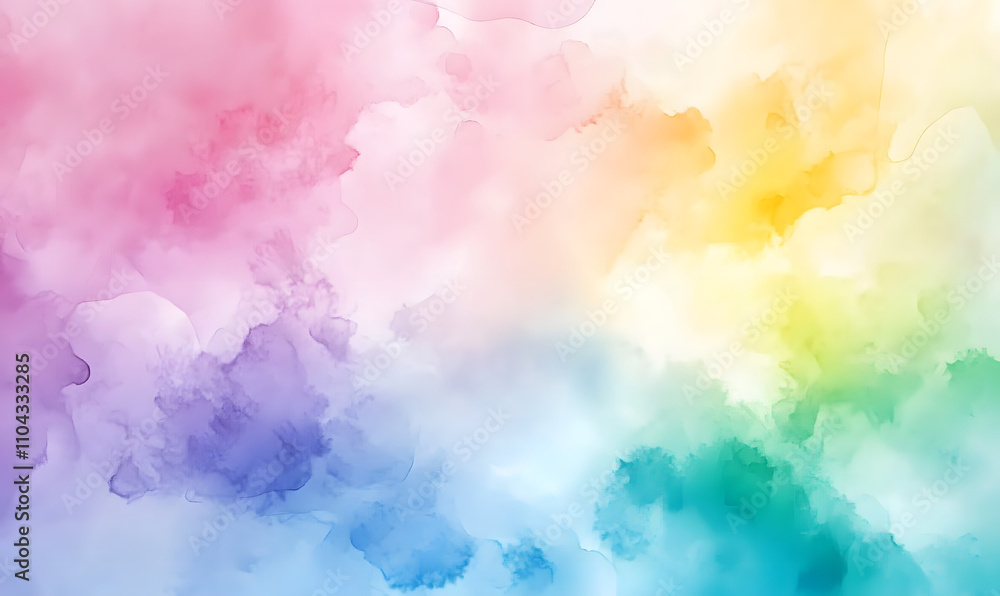 Abstract pastel watercolor background with a soft rainbow color splash Abstract pastel watercolor background with a soft rainbow color splash