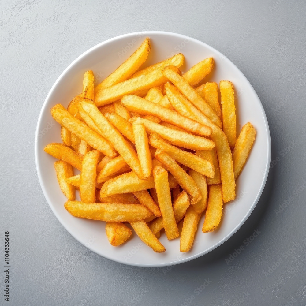 Crispy golden French fries served in a white bowl. isolated on white background. Crispy golden French fries served in a white bowl. isolated on white background.