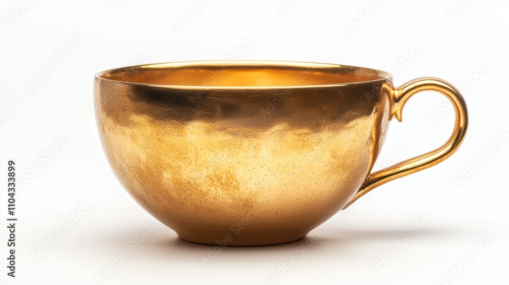 a gold cup sitting atop a white surface The cup has a glossy finish and is decorated with intricate designs The background is a bright white, providing a stark co a gold cup sitting atop a white surface The cup has a glossy finish and is decorated with intricate designs The background is a bright white, providing a stark co
