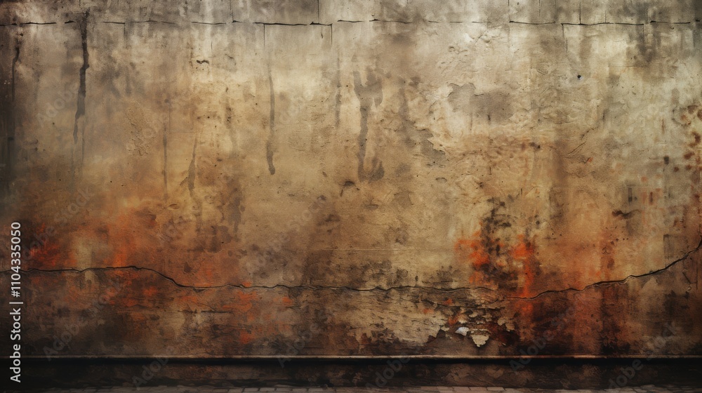 Fototapeta premium Processed collage of old rusty grunge texture. Background for banner, backdrop or texture for 3D mapping