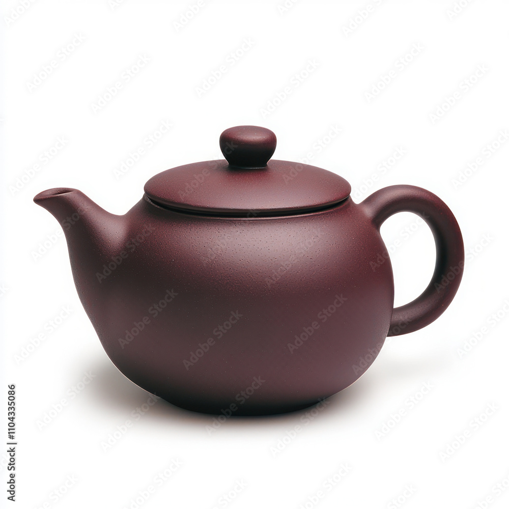 Elegant clay teapot with a smooth finish and rounded shape. isolated on white background. Elegant clay teapot with a smooth finish and rounded shape. isolated on white background.
