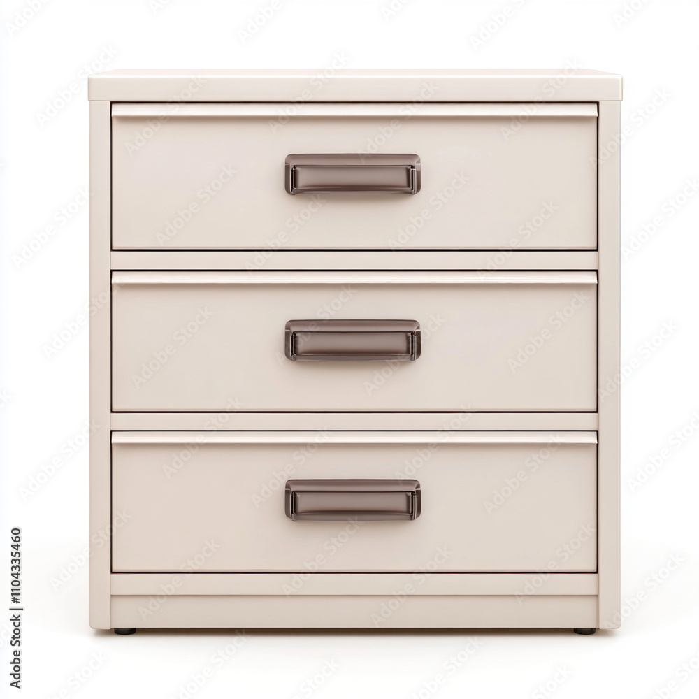 Elegant modern three-drawer chest for stylish home organization. isolated on white background. Elegant modern three-drawer chest for stylish home organization. isolated on white background.