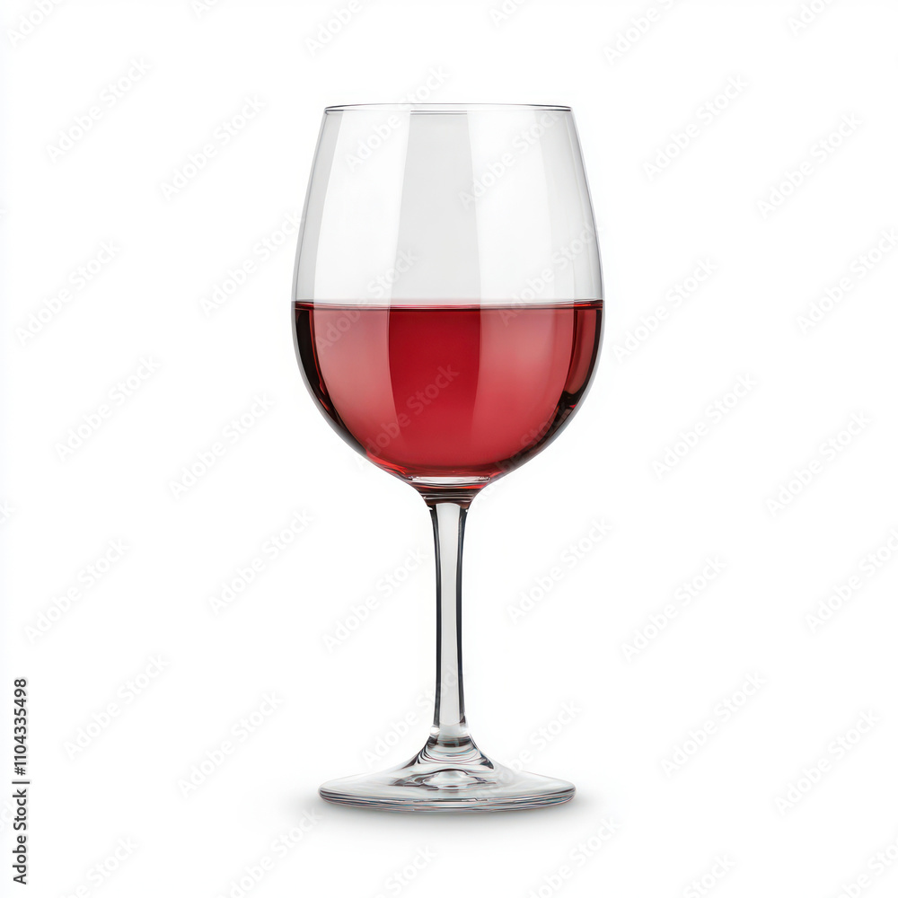 Elegant red wine glass filled with rich, vibrant wine. isolated on white background. Elegant red wine glass filled with rich, vibrant wine. isolated on white background.