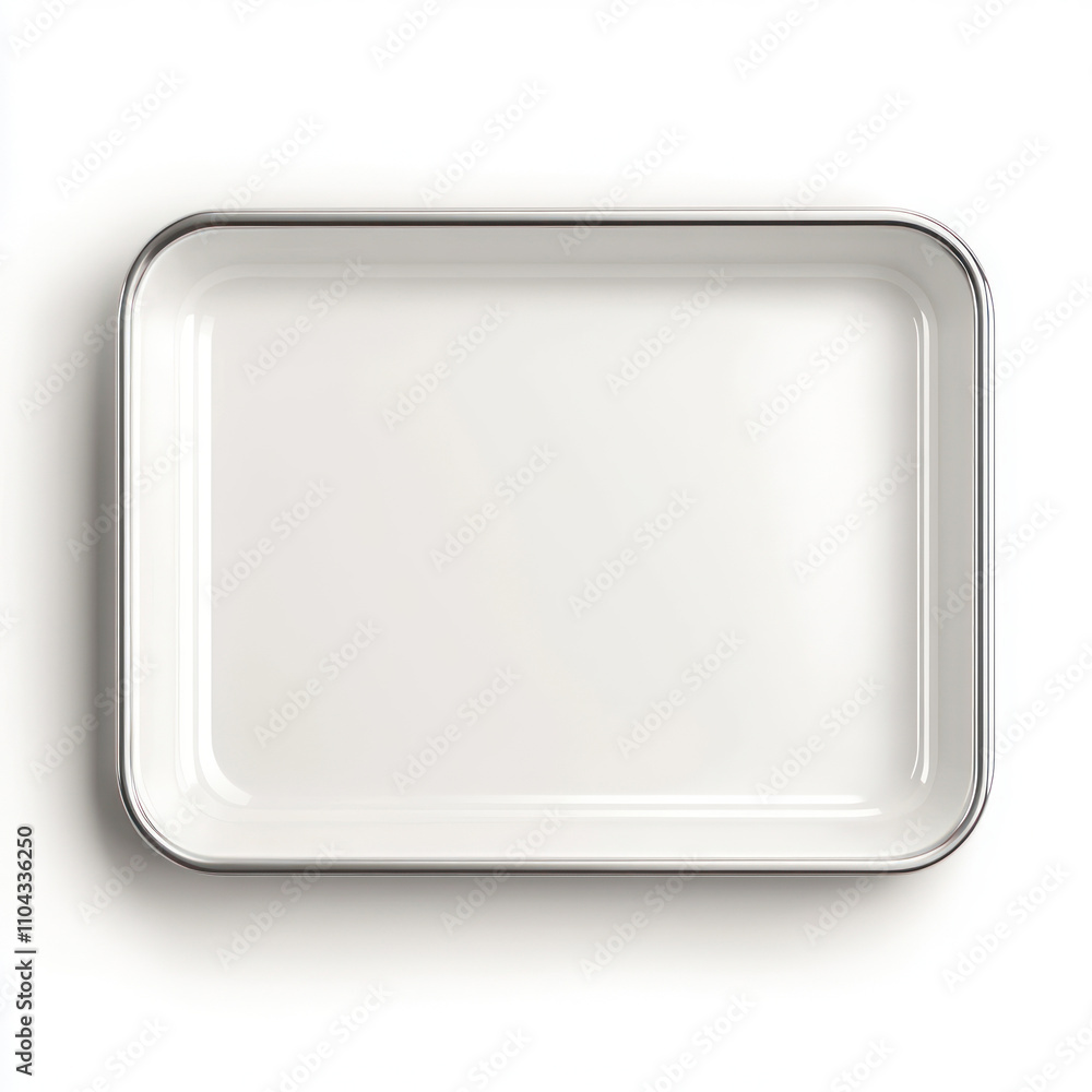 Empty white ceramic tray ready for serving food or displaying items. isolated on white background. Empty white ceramic tray ready for serving food or displaying items. isolated on white background.