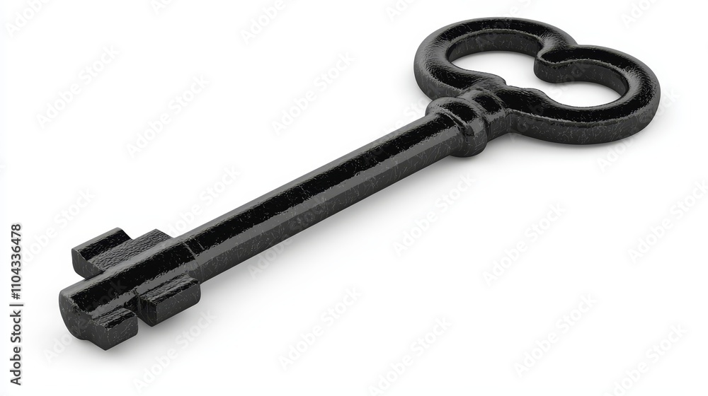 a black skeleton key on a white background a black skeleton key on a white background