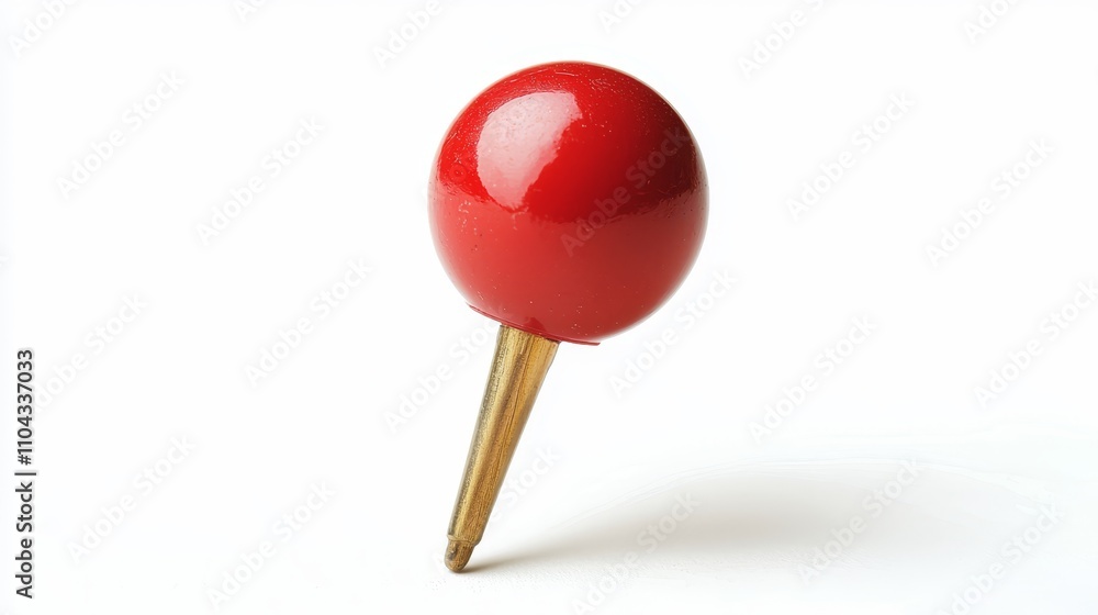 a red push pin on a white background The pin is round in shape and has a bright red color a red push pin on a white background The pin is round in shape and has a bright red color