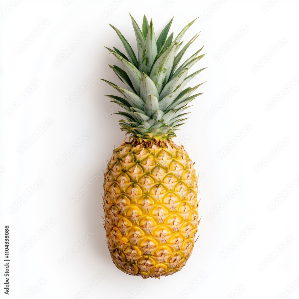 Fototapeta premium Fresh, vibrant pineapple isolated on a white background. isolated on white background.