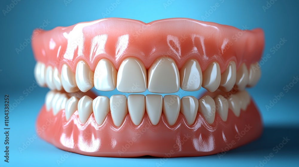 Fototapeta premium Detailed 3D Model of Human Teeth and Gums for Dental Education and Research