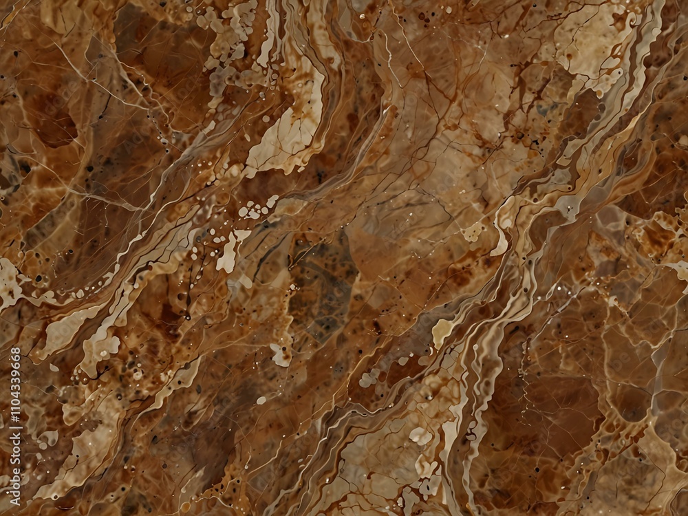 Fototapeta premium Brown marble texture with a watery pattern background.