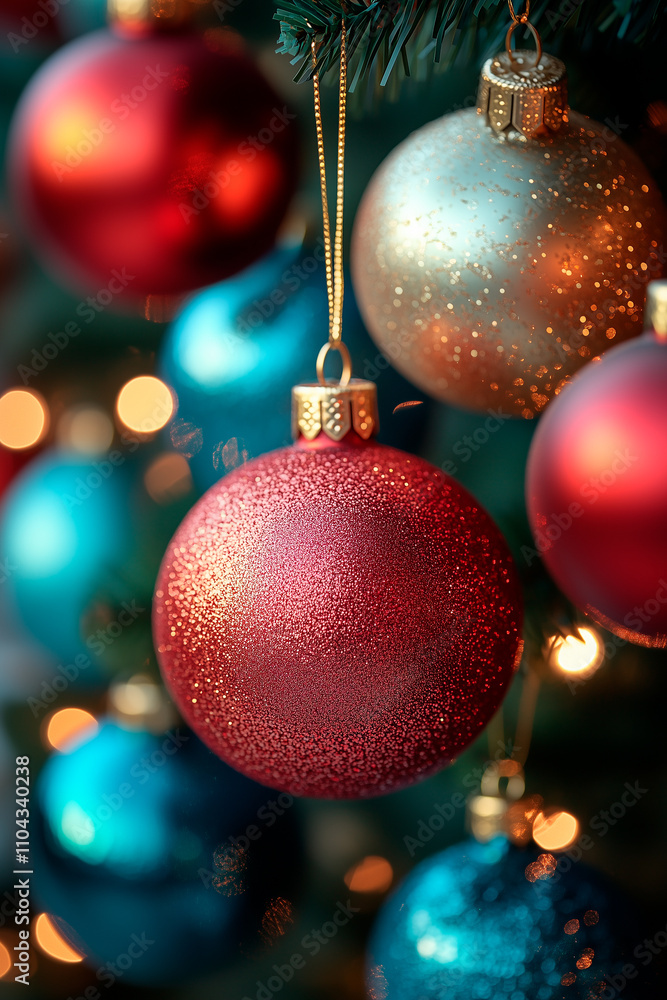 Obraz premium Traditional christmas tree balls