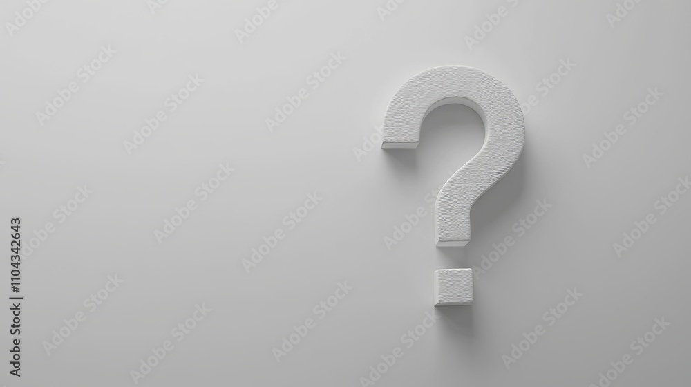 a white question mark on a gray background, creating a stark contrast between the two colors The question mark is the focal point of the image, standing out agains a white question mark on a gray background, creating a stark contrast between the two colors The question mark is the focal point of the image, standing out agains