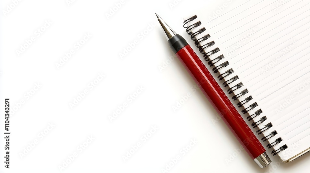 a red pen sitting atop an open notebook on a white surface a red pen sitting atop an open notebook on a white surface
