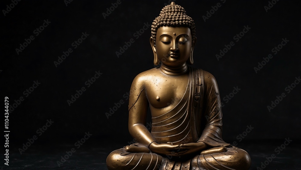 Buddha statue or model against a black background. Buddha statue or model against a black background.