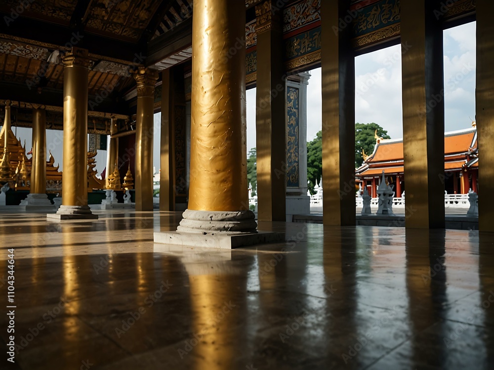 Fototapeta premium Buddhist temple in Bangkok, Thailand.