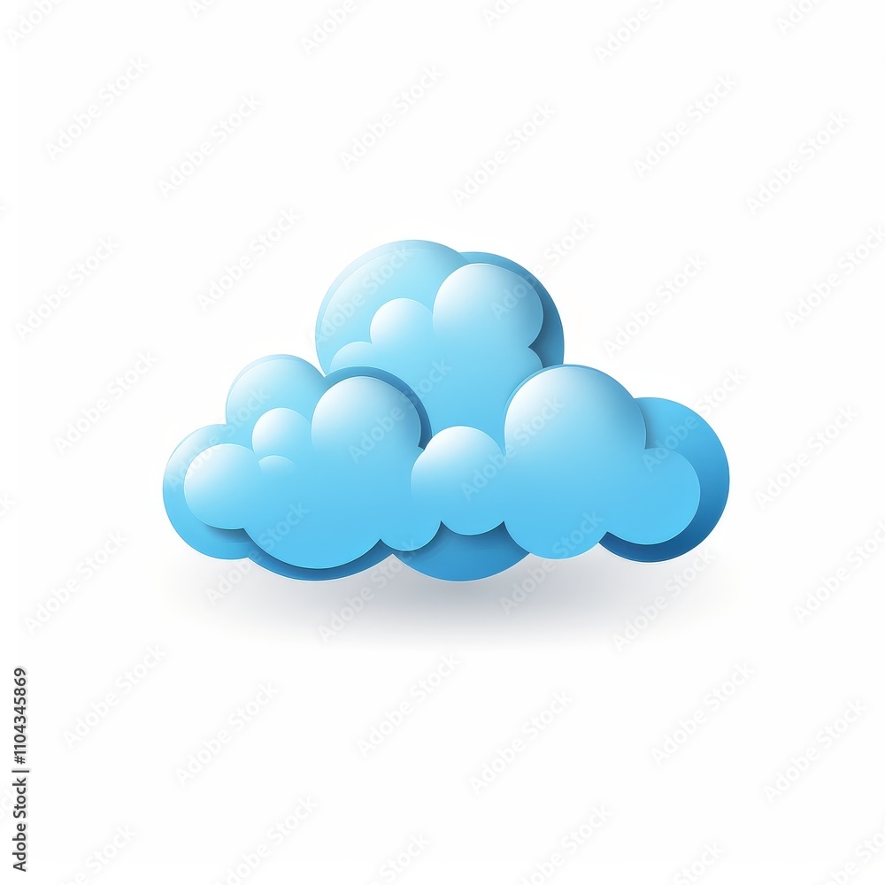 Minimal Cloud Symbol on White Background Minimal Cloud Symbol on White Background