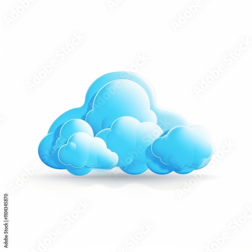 White Cloud Icon Isolated