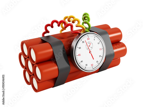 Obraz na płótnie Dynamites with electronic timer isolated on transparent background