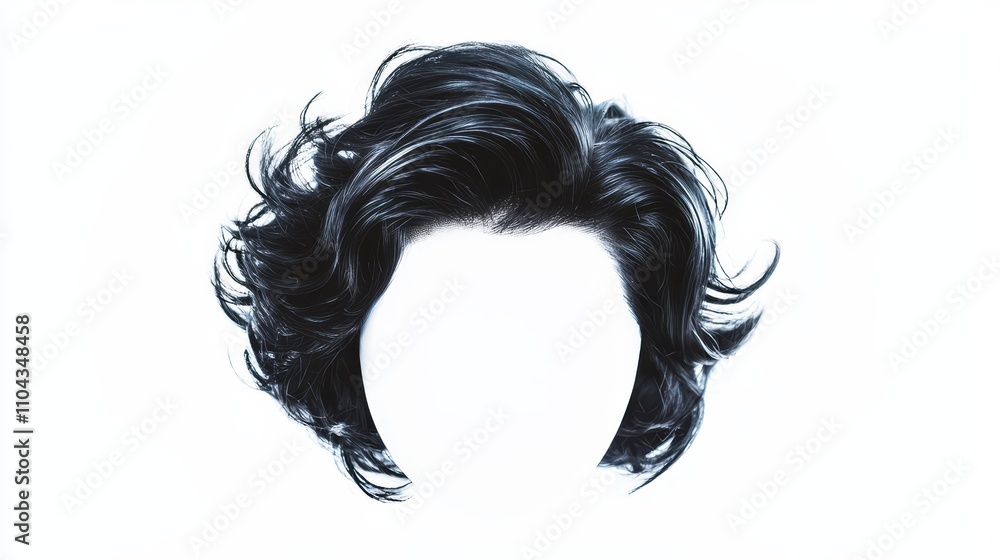 a woman's head with long black hair on a white background Her hair is styled in a way that frames her face, giving her a modern and stylish look a woman's head with long black hair on a white background Her hair is styled in a way that frames her face, giving her a modern and stylish look