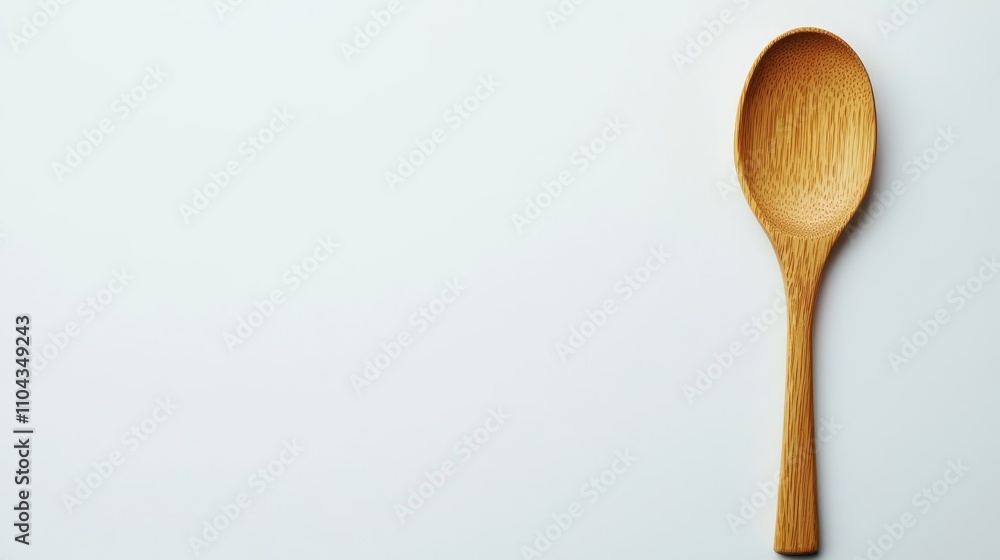 a wooden spoon on a white background The spoon is made of wood and has a smooth, polished finish It has a long handle with a curved end and a shallow bowl The ha a wooden spoon on a white background The spoon is made of wood and has a smooth, polished finish It has a long handle with a curved end and a shallow bowl The ha