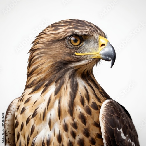 close up of falcon, falcon isolated on white background