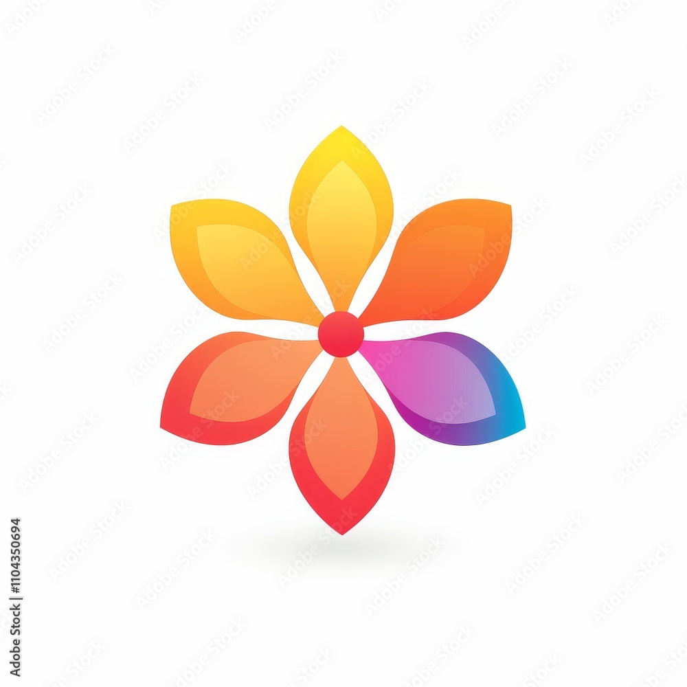 Minimalist Bloom: Flower Symbol on White Minimalist Bloom: Flower Symbol on White