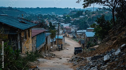 Healthcare inequality access struggles in rural communities and social issues from an aerial urban perspective