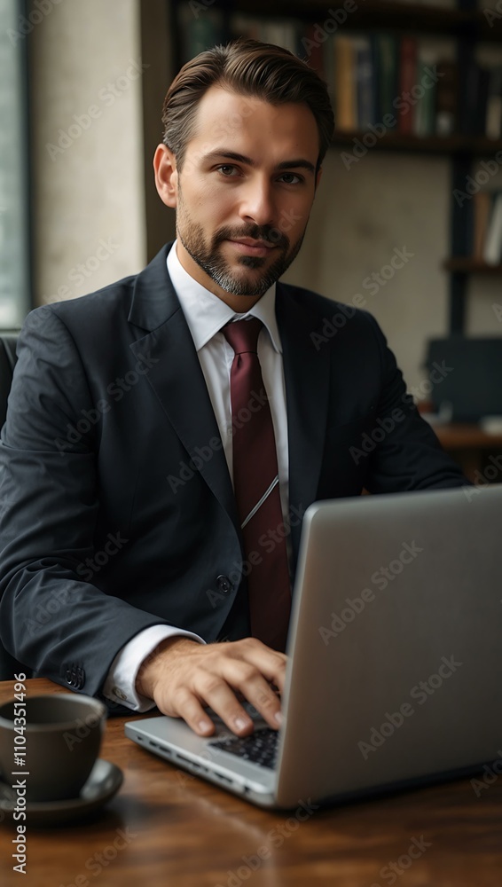 Businessman working on a laptop. Businessman working on a laptop.