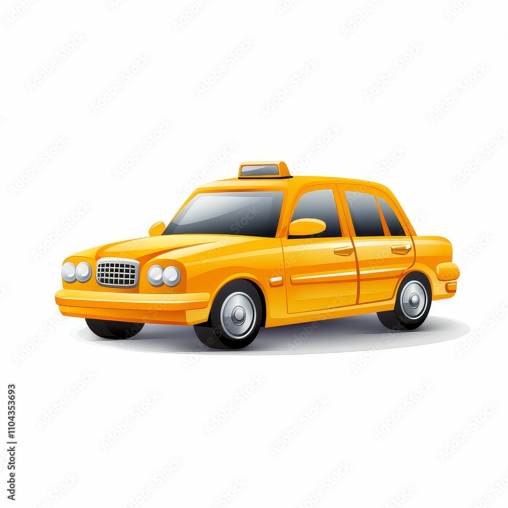White Background Taxi Icon White Background Taxi Icon