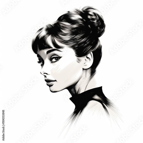 Timeless Hepburn Tattoo Illustration