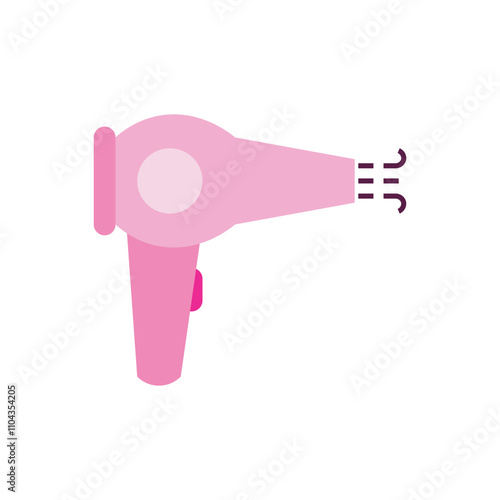 pink dryer flat icon vector design illustration, salom, beauty icon, hairstyle flat icon. 