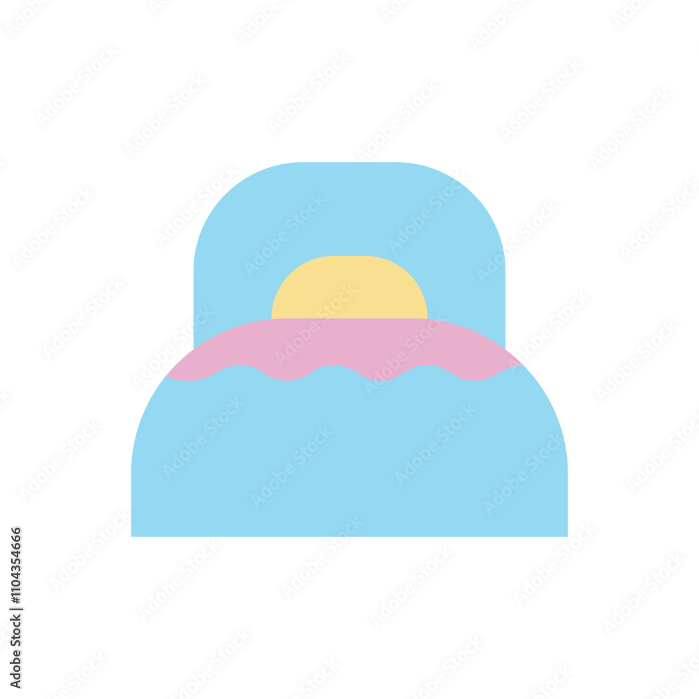 Bed flat icon vector design illustration, bedroom interior furniture vector. Bed flat icon vector design illustration, bedroom interior furniture vector.