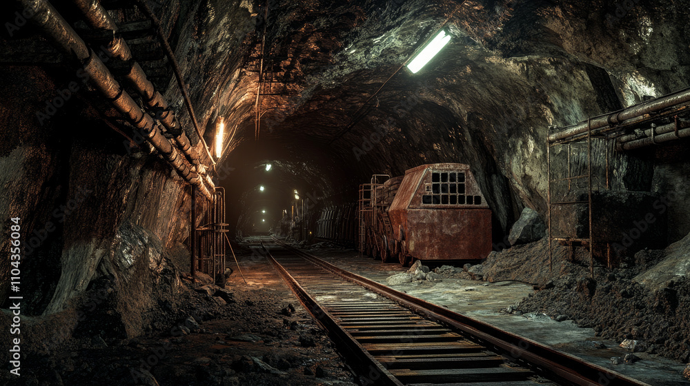 Naklejka premium Longwall miners (used for cutting large panels of coal from the wall), 