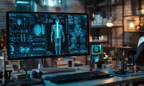 Wallpaper Mural A medical instrument is on a computer screen Torontodigital.ca